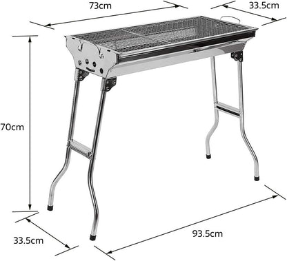 Barbecue à charbon pliable en acier inoxydable