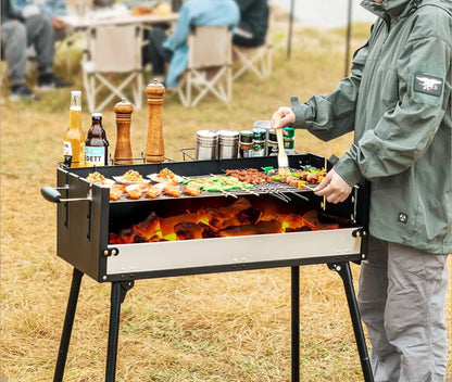 Barbecue à charbon en acier inoxydable