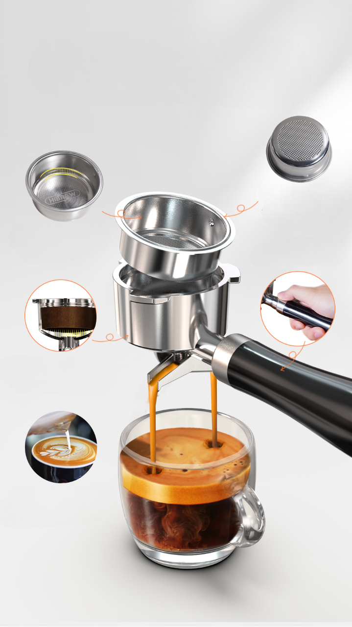 🍵 Machine à Café Expresso Semi-Automatique avec mousseur à lait – Performance Professionnelle à la Maison !