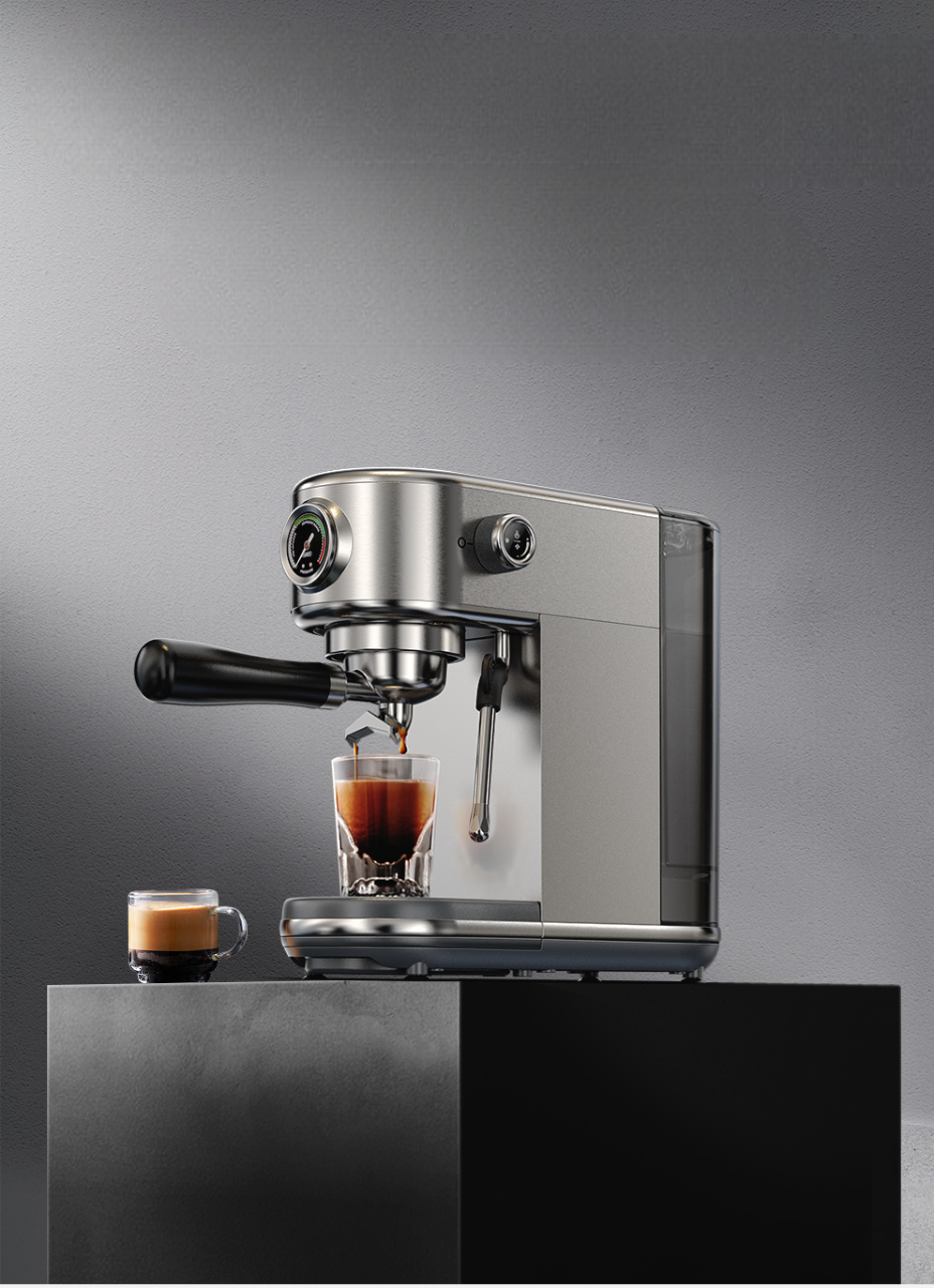 🍵 Machine à Café Expresso Semi-Automatique avec mousseur à lait – Performance Professionnelle à la Maison !