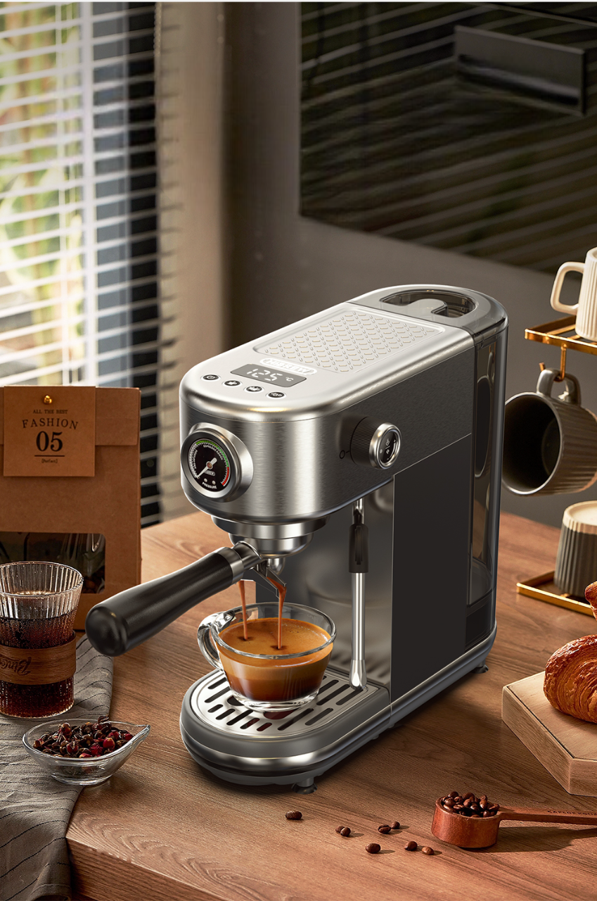 🍵 Machine à Café Expresso Semi-Automatique avec mousseur à lait – Performance Professionnelle à la Maison !