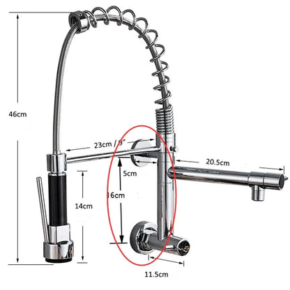 Robinet de cuisine murale avec douchette