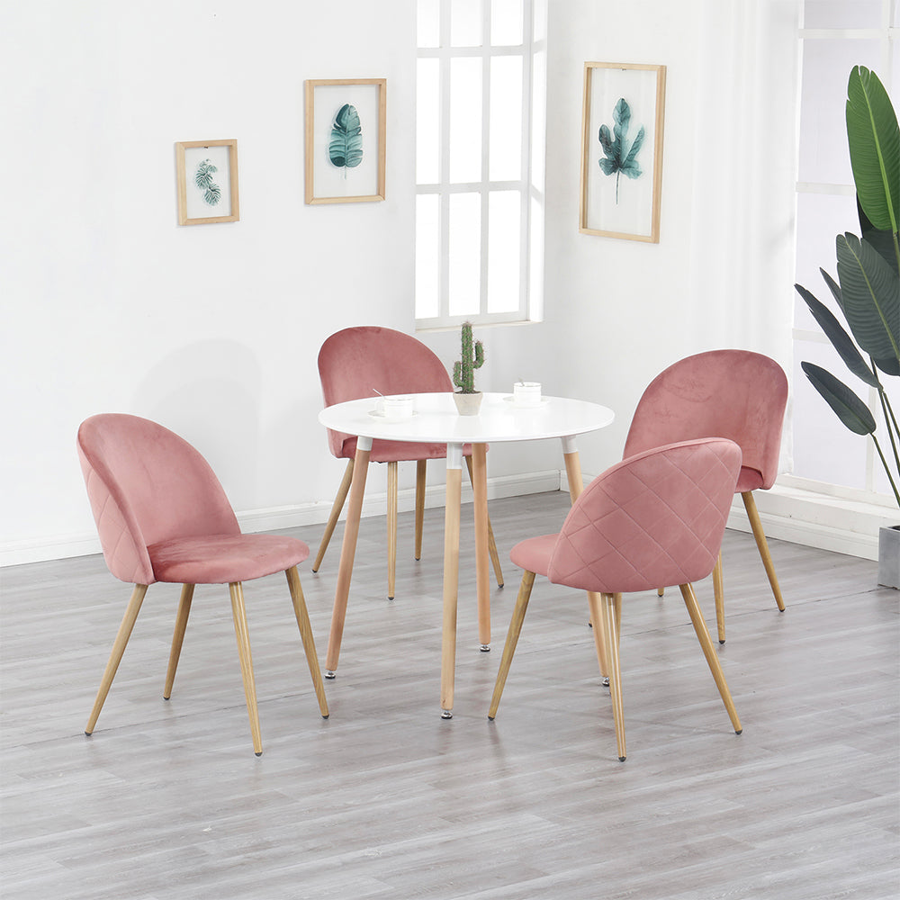 Lot de 4 chaise de salle à manger en velours doux