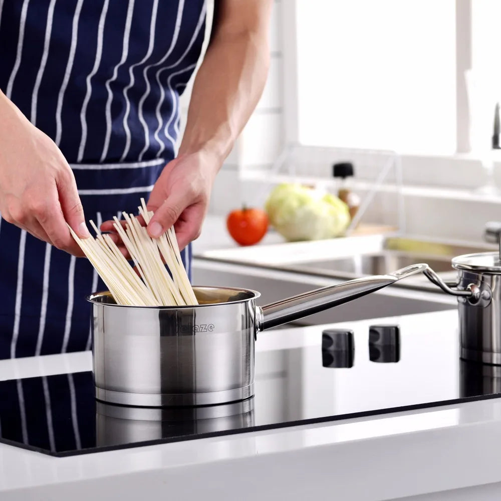 Batterie de cuisine de 14 pièces en acier inoxydable à induction