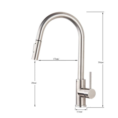 Mitigeur en Nickel brossé avec bec extractible