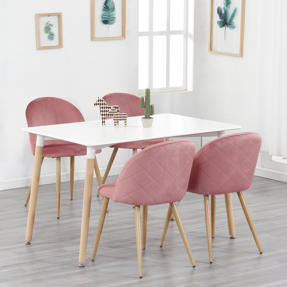 Lot de 4 chaise de salle à manger en velours doux