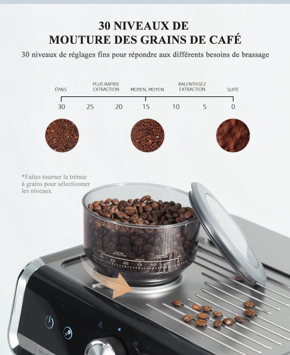 Machine à expresso professionnel avec moulin à café