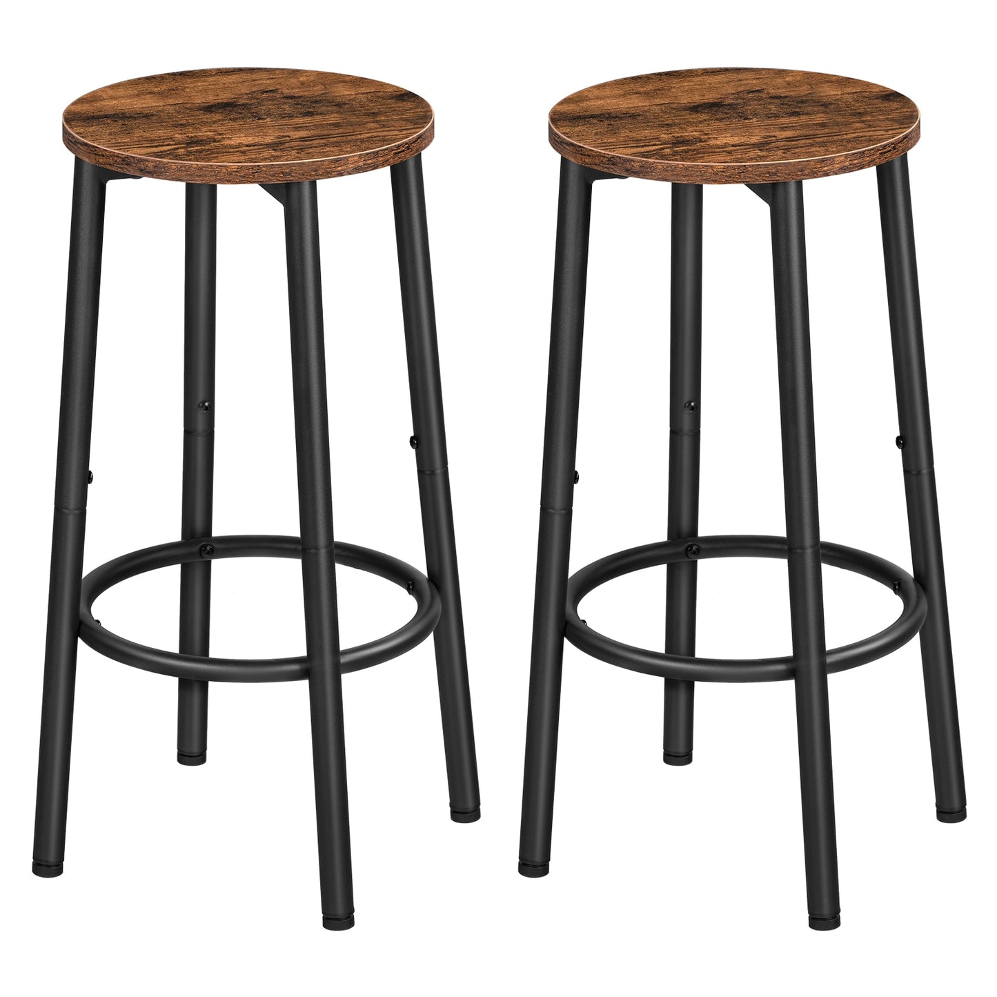 Lot de 2 Tabourets de bar nordiques en bois