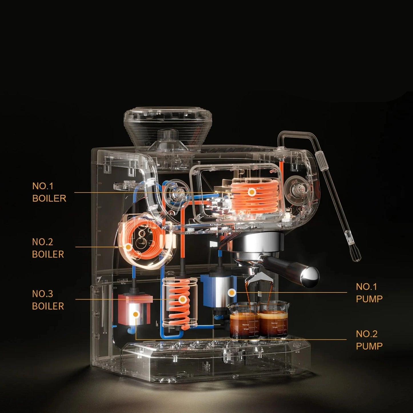 Machine à café semi-automatique avec broyeur avec écran digital