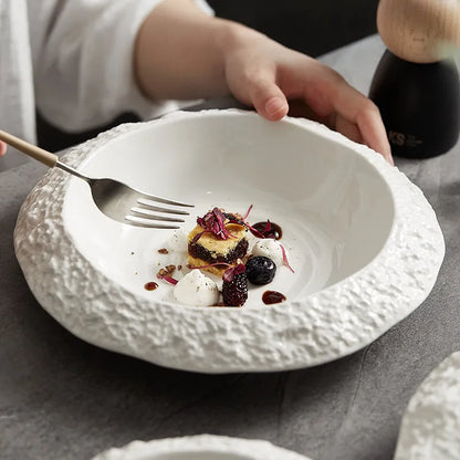 Assiette creuse blanche en céramique