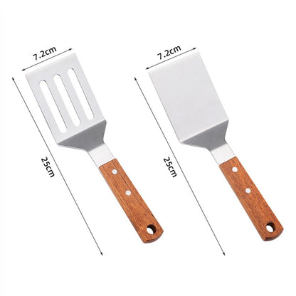 Spatule en acier inoxydable avec manche en bois