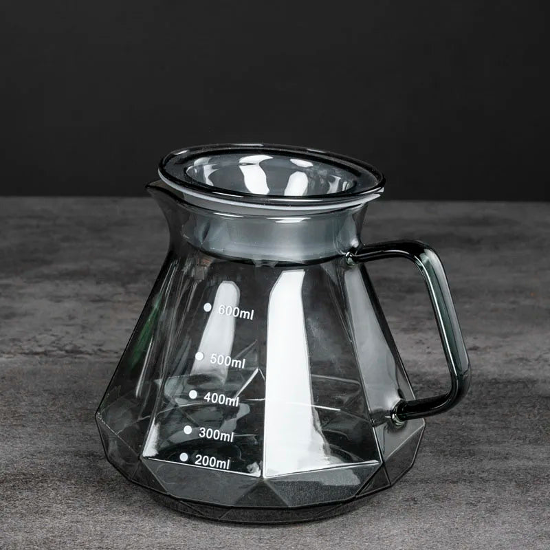 Carafe à café en verre avec tasse filtrante réutilisable