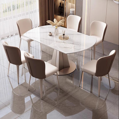 Ensemble de table en marbre extensible à manger de luxe