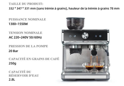 Machine à expresso professionnel avec moulin à café