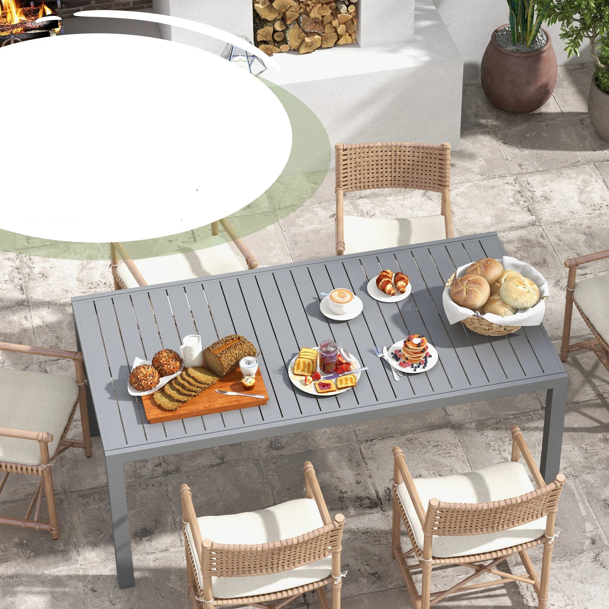 🪑 Table de Jardin Extensible en Aluminium | 180-240 x 94 cm – Accueille jusqu’à 8 personnes avec style