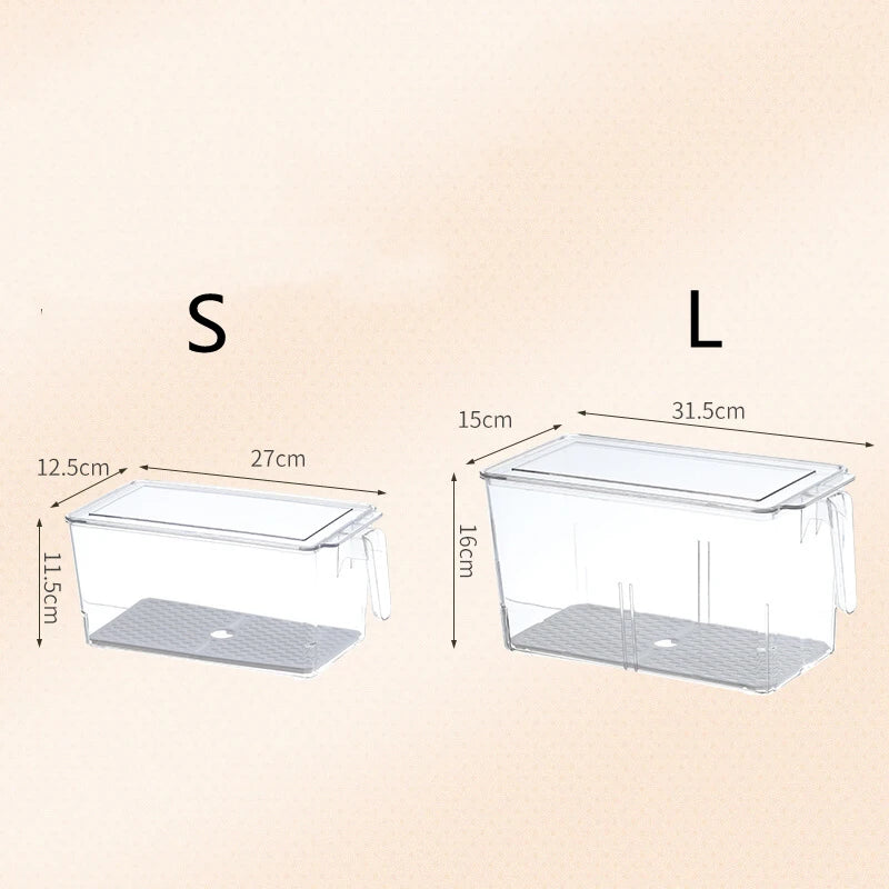 Bacs de rangement avec poignée de couvercle pour réfrigérateur
