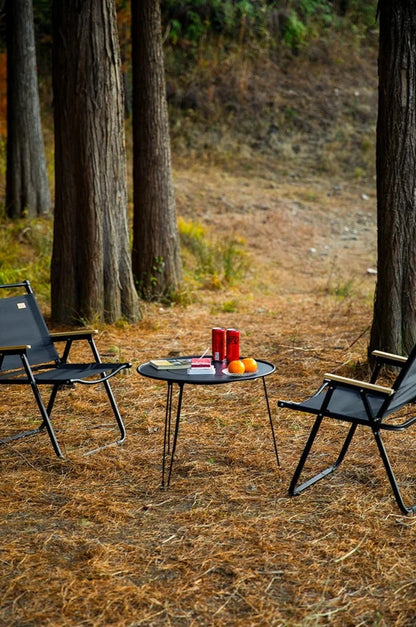 Table ronde pliante avec barbecue intégrée portable en métal