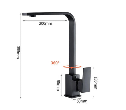 Robinet de cuisine en laiton pivotant à 360°