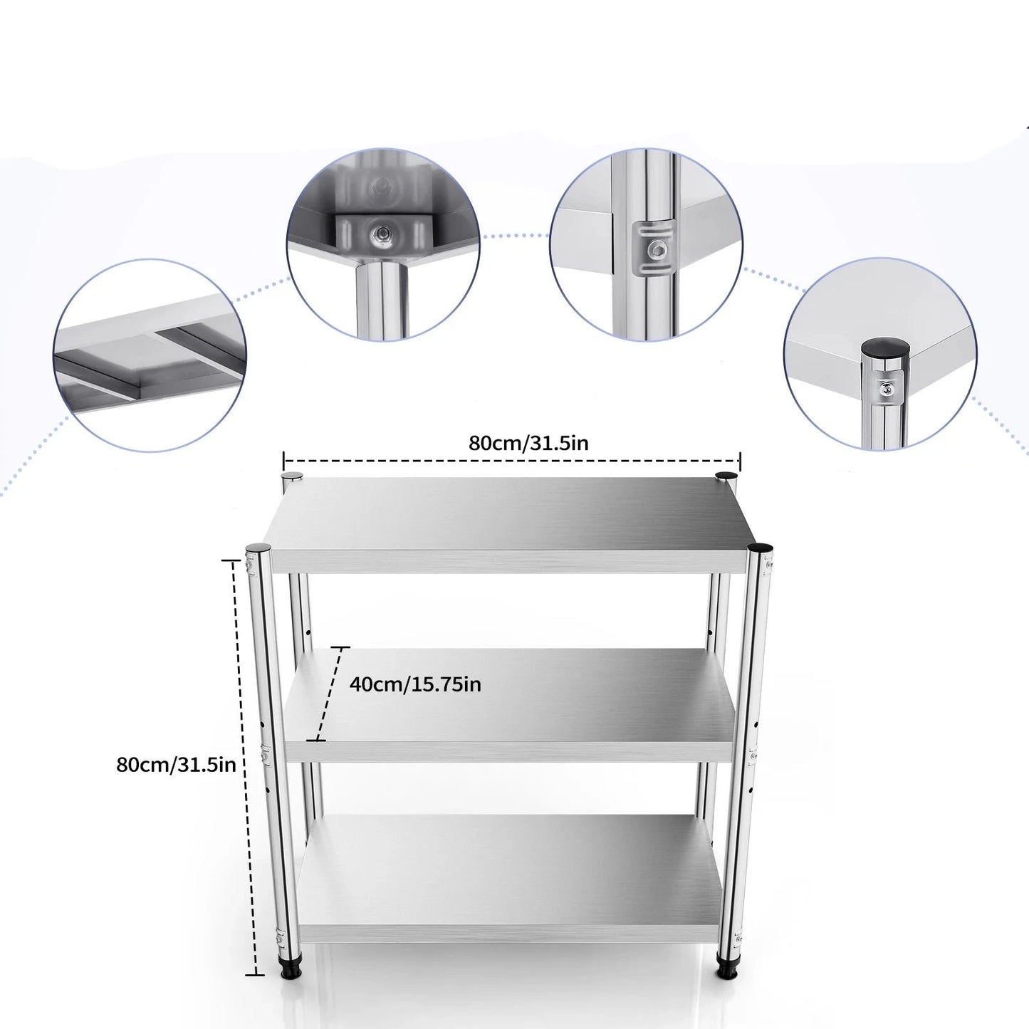 Étagère de cuisine en acier Inoxydable