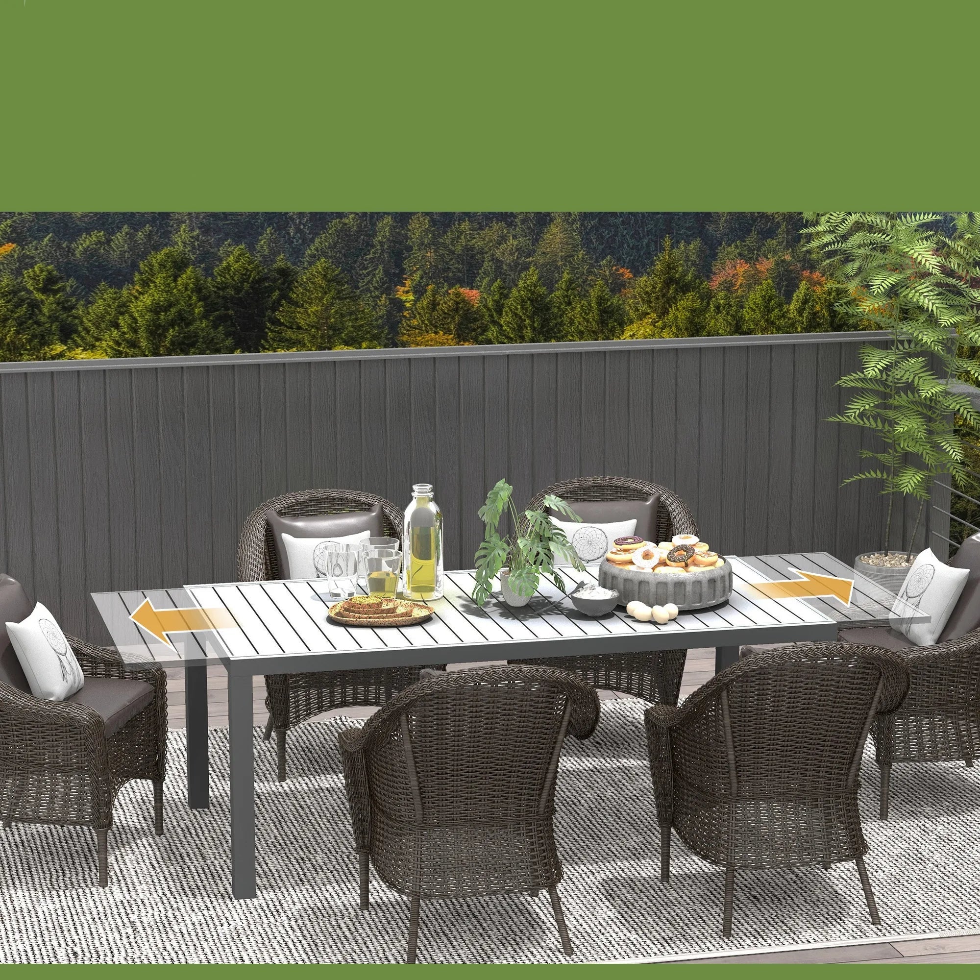 🪑 Table de Jardin Extensible en Aluminium | 180-240 x 94 cm – Accueille jusqu’à 8 personnes avec style