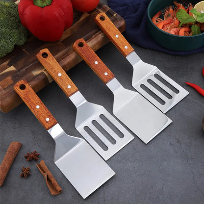 Spatule en acier inoxydable avec manche en bois