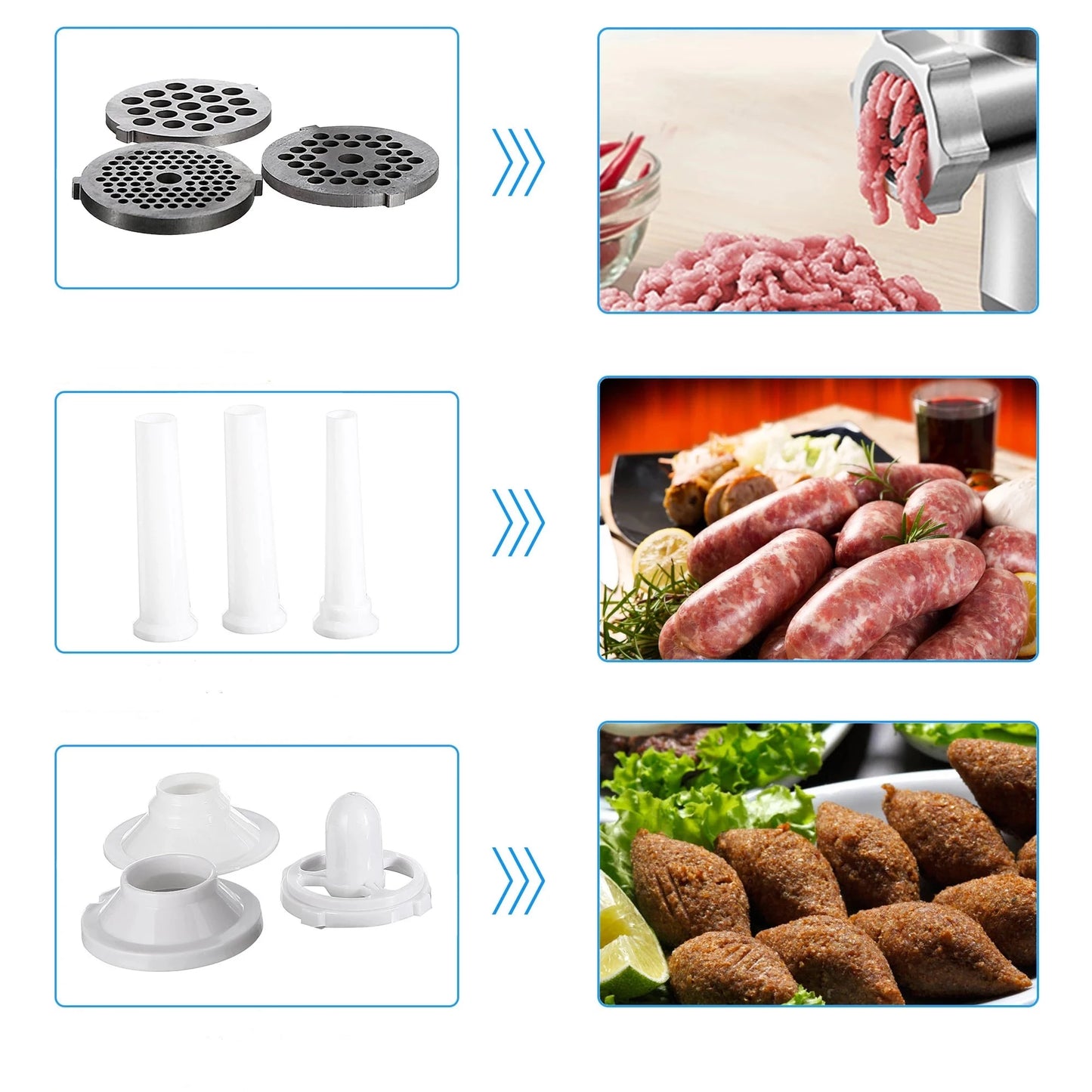 Hachoir à viande électrique en acier inoxydable