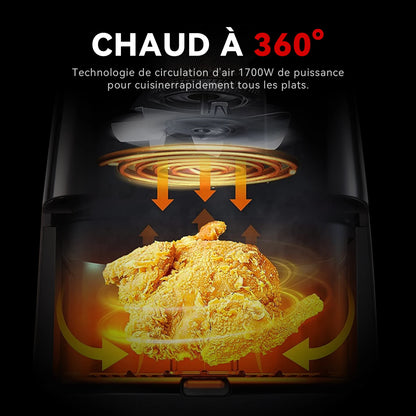 Friteuse à air avec fenêtre visuelle - 5,5L