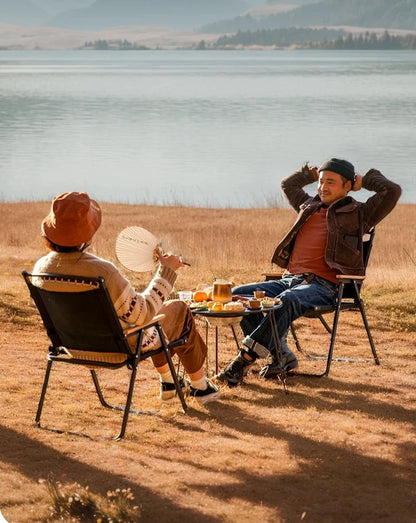 Table ronde pliante avec barbecue intégrée portable en métal