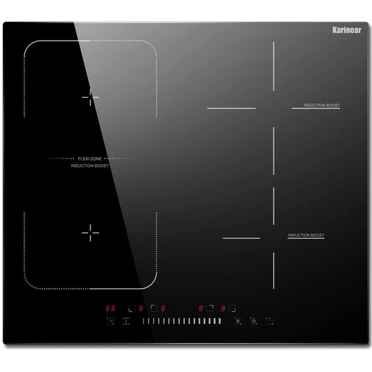 Plaque de cuisson à 4 feux à induction avec commande à curseur