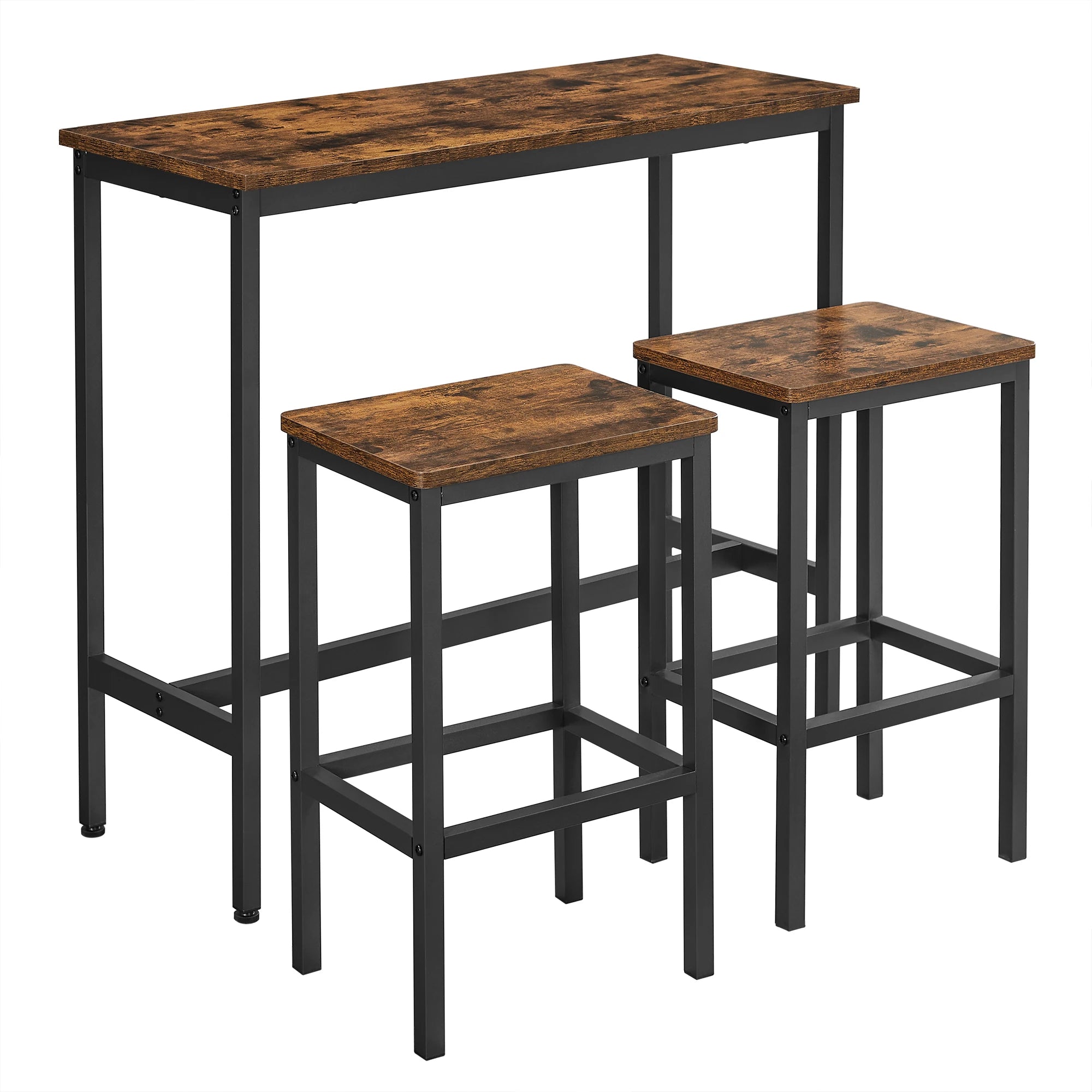 Ensemble de table de Salle à Manger avec 2 Tabourets de Bar en Style Industrielle