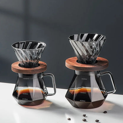 Carafe à café en verre avec tasse filtrante réutilisable