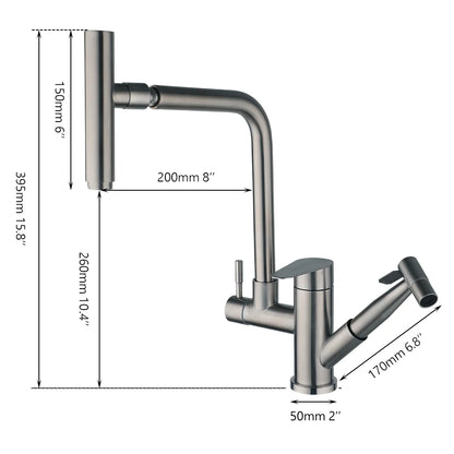 Robinet de cuisine avec douchette rotatif extractible