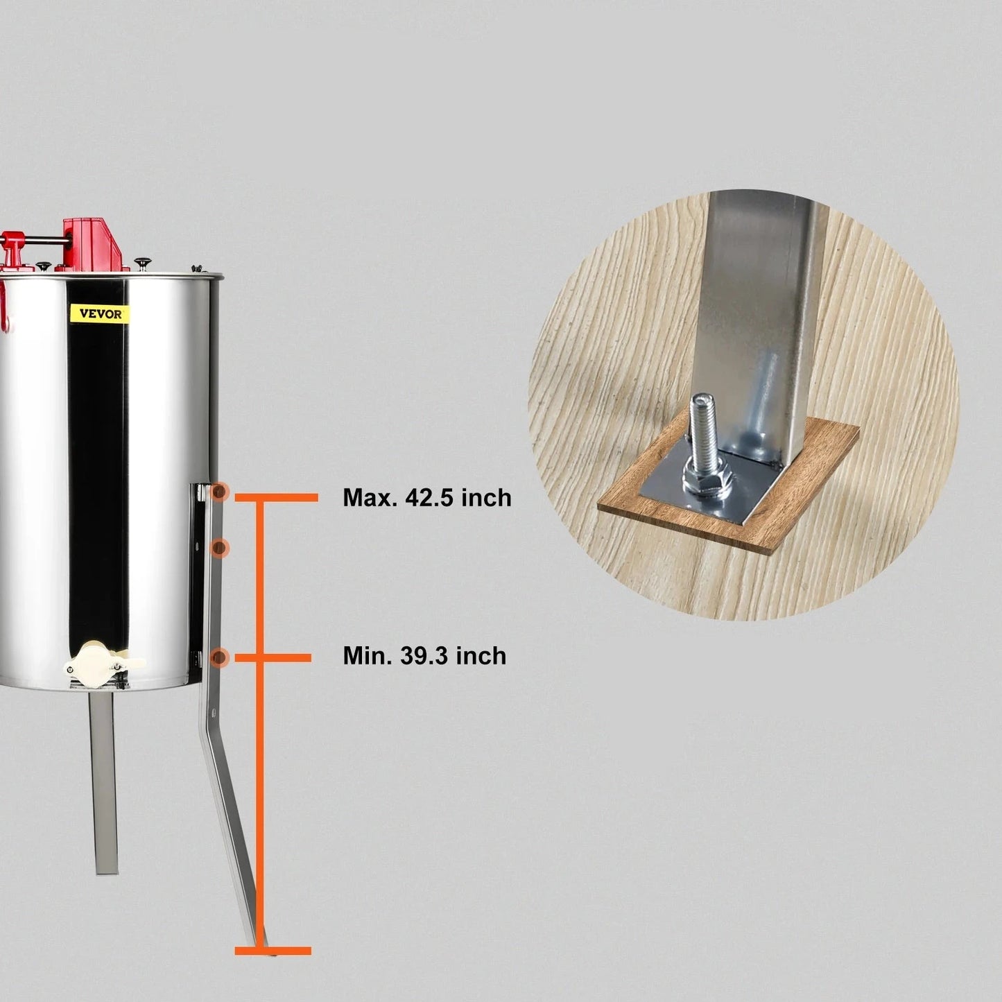 Extracteur de miel manuel en acier inoxydable