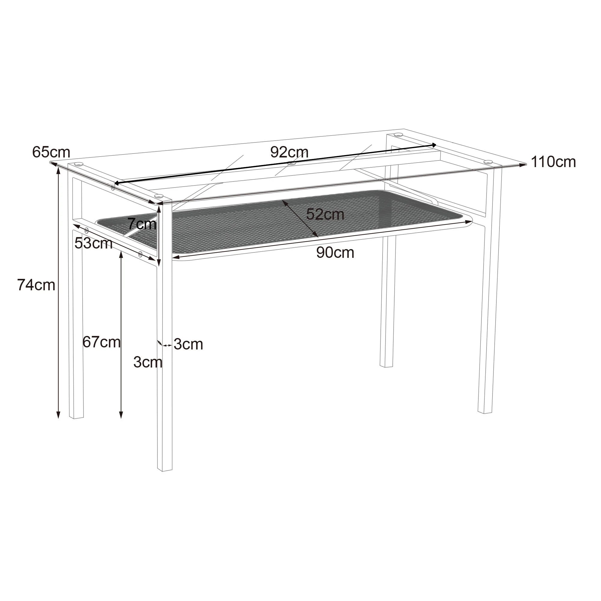 Table à manger moderne en rotin et verre trempé