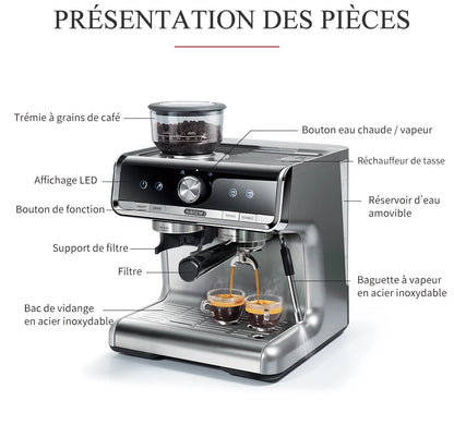 Machine à expresso professionnel avec moulin à café