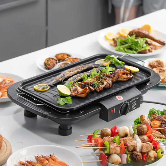 🔌🔥Barbecue électrique sans fumée | 48cm x 32cm x 9,5cm