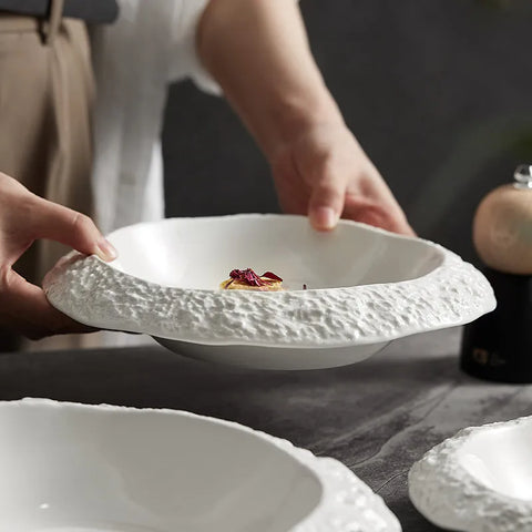 Assiette creuse blanche en céramique