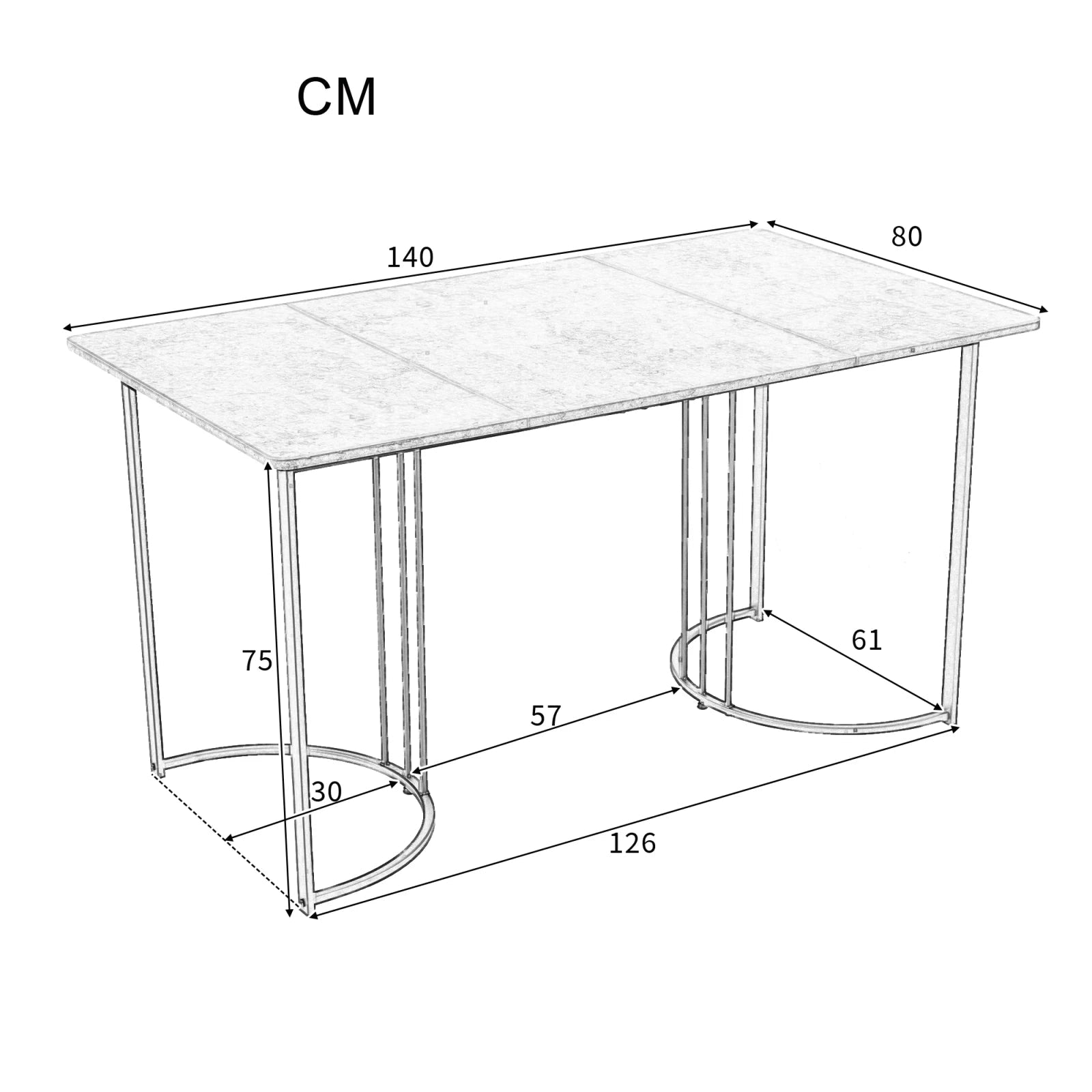 Table salle à manger à motif de marbre