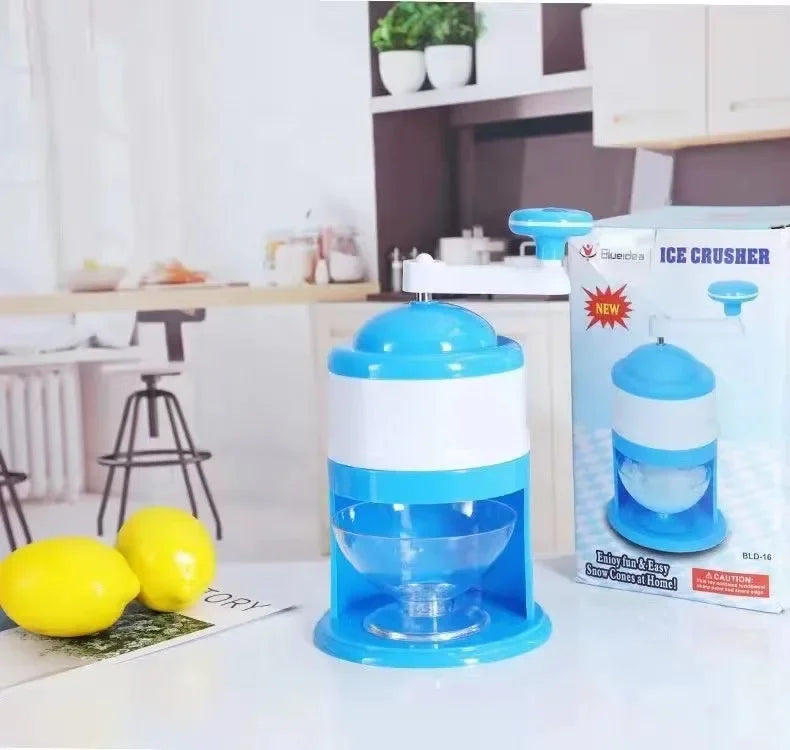 Portable Hand Crank Ice Crusher – Manual Ice Shaver Machine for Smoothies, Snow Cones & Frozen Drinks | Compact & Easy to Use