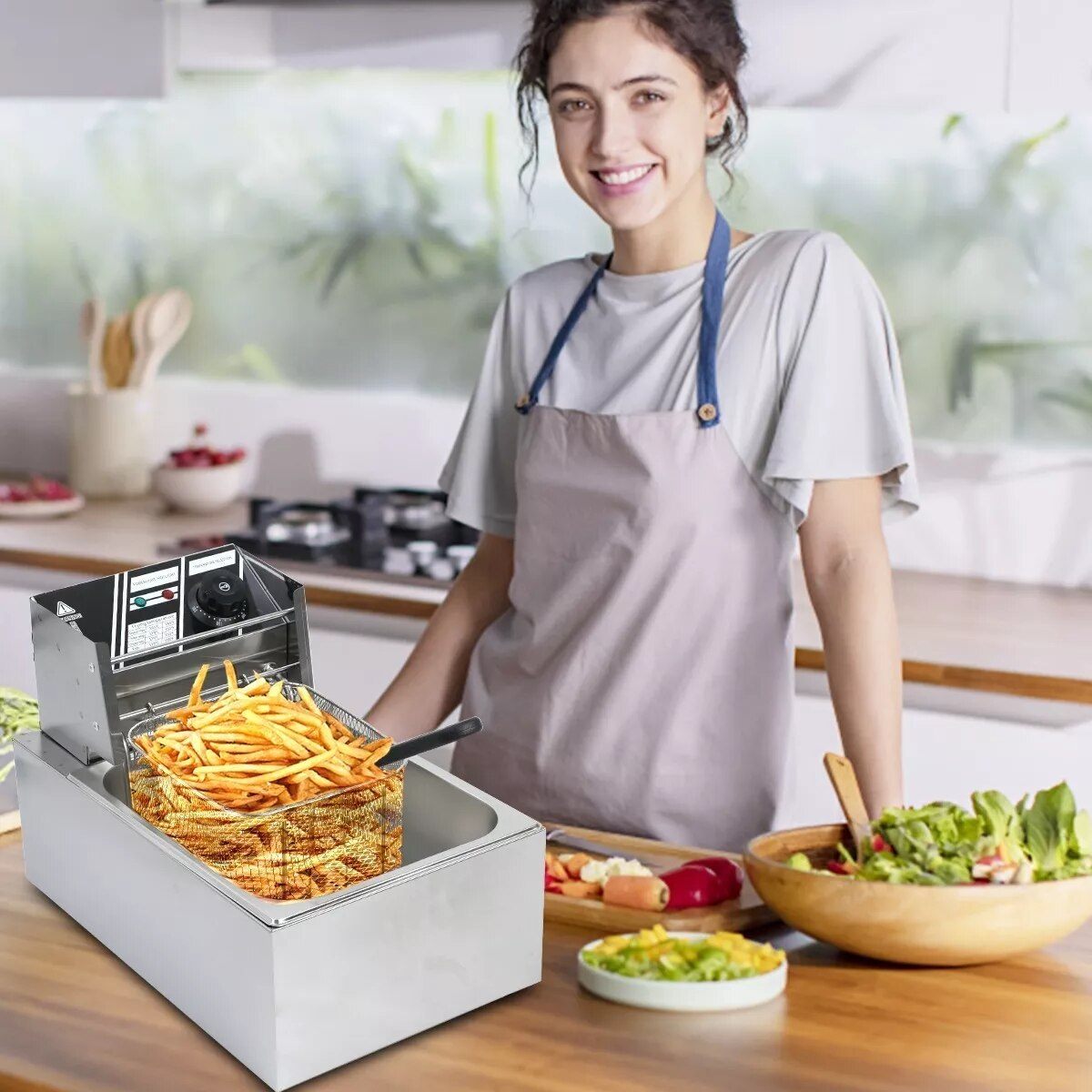 Friteuse professionnelle en acier inoxydable