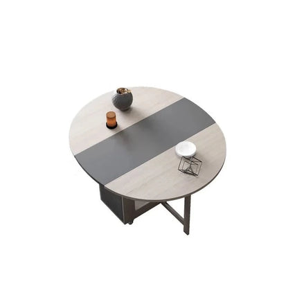 Table à manger ronde pliante multifonctionnel avec chaises