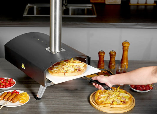 Four à pizza au feu de bois d'extérieur portable en acier inoxydable