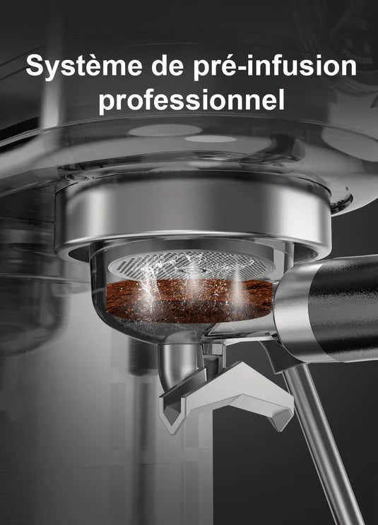 🍵 Machine à Café Expresso Semi-Automatique avec mousseur à lait – Performance Professionnelle à la Maison !