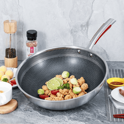 Wok antiadhésif en acier